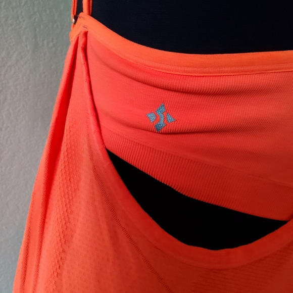 New Nux Athletic Seamless Tank Cami Sports Bra Top Size M Orange Pink - Picture 5 of 8